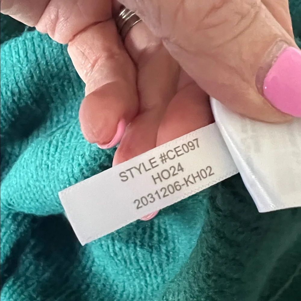 J. Crew Sweater Emerald Green Extra-Soft Crewneck Ribbed Knit CE097 Medium